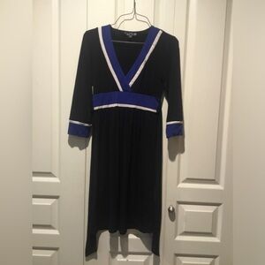 Black,blue. White dress